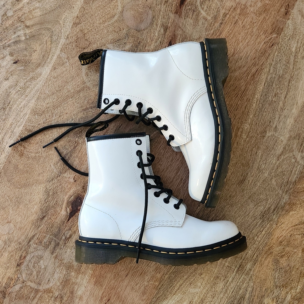 White Lace-Up Dr. Martens Boots